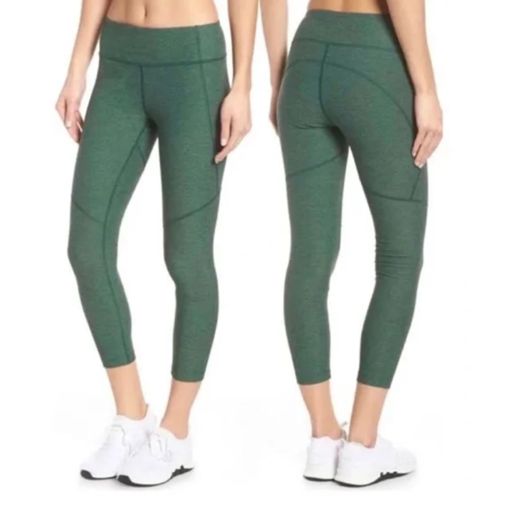 Outdoor Voices Green Heather Women's Active 7/8 Length Leggings, Size Small